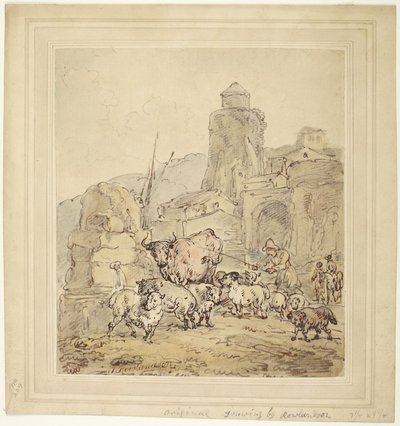 Vanding af kvæg af Thomas Rowlandson