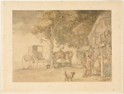 Vanding af heste af Thomas Rowlandson