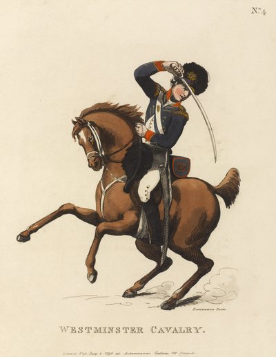 Westminster kavaleri, ca. 1799 (farvet akvatint) af Thomas Rowlandson