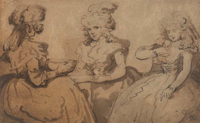 Kvinder drikker punch af Thomas Rowlandson