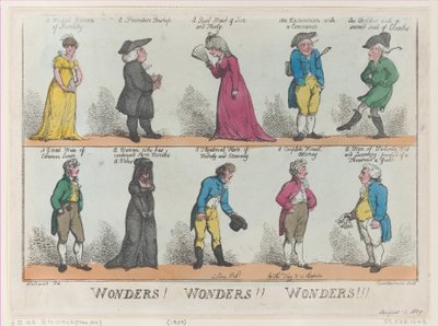 Vidundere! Vidundere!! Wonders!!!, [1. august 1809], genoptryk., [1. august 1809], genoptryk. af Thomas Rowlandson
