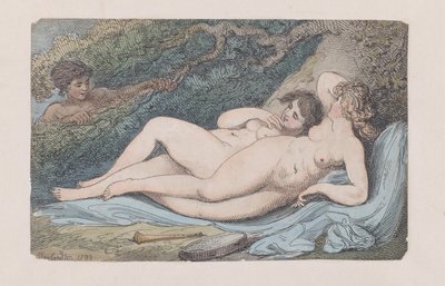 Wood-Nymphs The Discovery, 1799., 1799. af Thomas Rowlandson