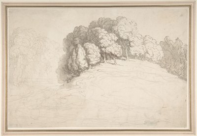Skovklædt bjergskråning med hjorte af Thomas Rowlandson