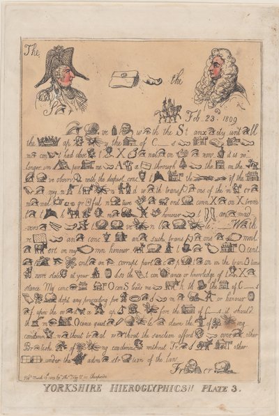 Yorkshire Hieroglyphics, plade 3, 13. marts 1809., 13. marts 1809. af Thomas Rowlandson