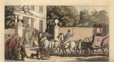 Ung engelsk herre, der kommer hjem efter Grand Tour af Thomas Rowlandson