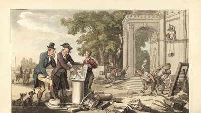 Ung engelsk herre, der bygger et stateligt hjem af Thomas Rowlandson