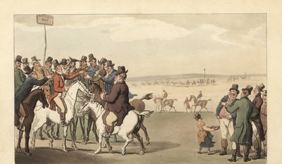Ung engelsk herre, der spiller på Newmarket-væddeløbsbanen af Thomas Rowlandson