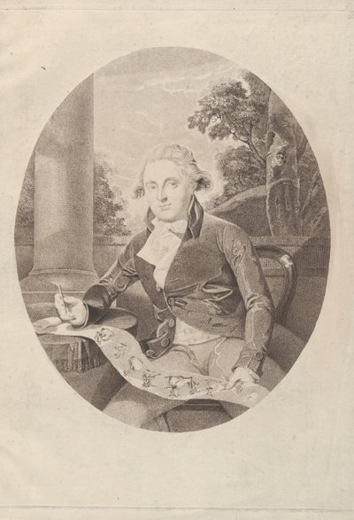 Henry William Bunbury tegner sin lange menuet, 1789., 1789. af Thomas Ryder