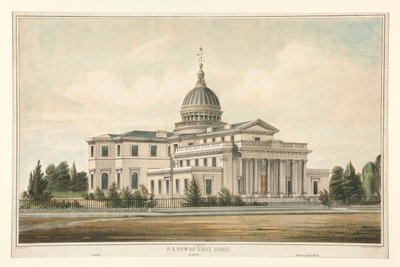N.E. Udsigt over statshuset bygget 1794 - Trenton, N.J. Ændret og forstørret 1845-6 af Thomas S. Sinclair