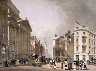 Cheapside og Mansion House, 1842 af Thomas Shotter Boys