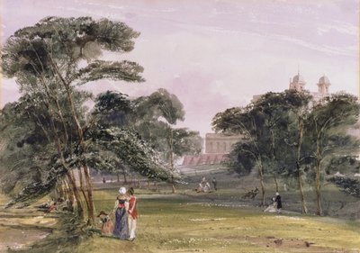 Figurer i parken under observatoriet, Greenwich, ca. 1850 (akvarel) af Thomas Shotter Boys