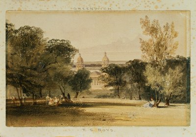 Greenwich Hospital fra parken, 1830 af Thomas Shotter Boys
