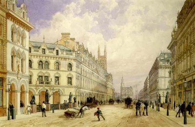 Holborn-viadukten, der ser mod øst, City of London af Thomas Shotter Boys