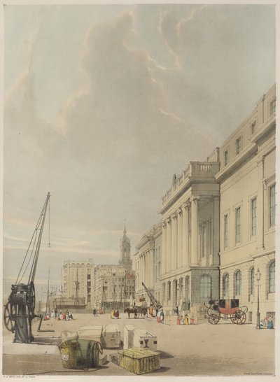 London As It Is: Døråbning, The Custom House af Thomas Shotter Boys