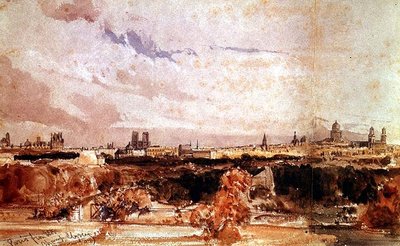Paris set fra Champs Elysees (akvarel) af Thomas Shotter Boys