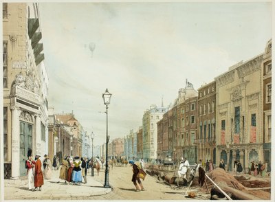Piccadilly, Looking Towards the City, tallerken sytten fra Original Views of London as It Is af Thomas Shotter Boys