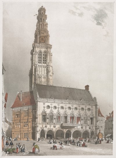 Malerisk arkitektur i Paris, Gent, Antwerpen, Rouen, 1839. af Thomas Shotter Boys