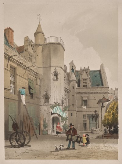 Malerisk arkitektur i Paris, Gent, Antwerpen, Rouen: Hôtel Cluny, Paris af Thomas Shotter Boys