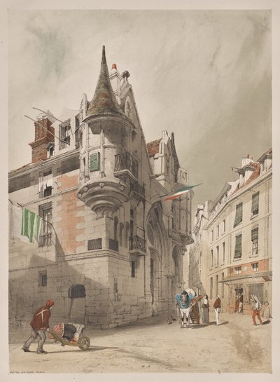 Malerisk arkitektur i Paris, Gent, Antwerpen, Rouen: Hotel de Sens, Paris af Thomas Shotter Boys