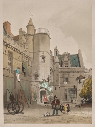 Malerisk arkitektur i Paris, Gent, Antwerpen, Rouen: Hôtel Cluny, Paris af Thomas Shotter Boys