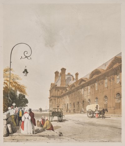 Malerisk arkitektur i Paris, Gent, Antwerpen, Rouen: Pavillion de Flors, Tuileries, Paris af Thomas Shotter Boys