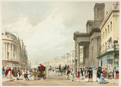 Regent Street Looking Towards the Quadrant, plade atten fra Original Views of London as It Is af Thomas Shotter Boys