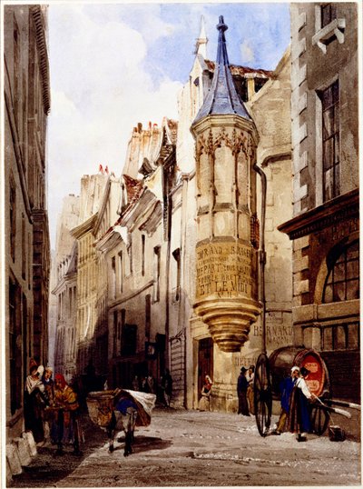 Rue de l"Amiral Coligny, rue Bailleul, Paris, 1831 af Thomas Shotter Boys