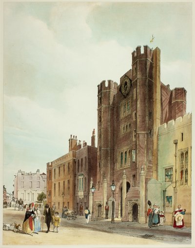 St. James Palace, plade ti fra Original Views of London as It Is af Thomas Shotter Boys