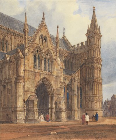 Den nordvestlige veranda af Salisbury-katedralen af Thomas Shotter Boys