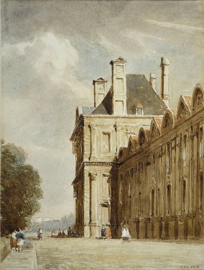 The Pavillon de Flore, ca. 1835 (akvarel) af Thomas Shotter Boys