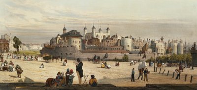 Tower og Mint, fra Great Tower Hill, fra "London As It Is", graveret og udgivet af kunstneren, 1842 af Thomas Shotter Boys