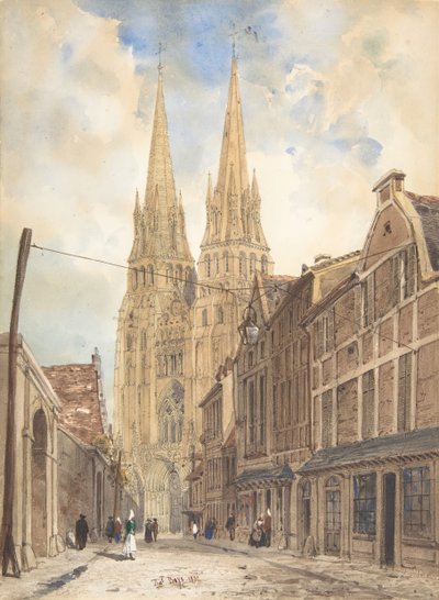 Udsigt over Bayeux, 1832. af Thomas Shotter Boys