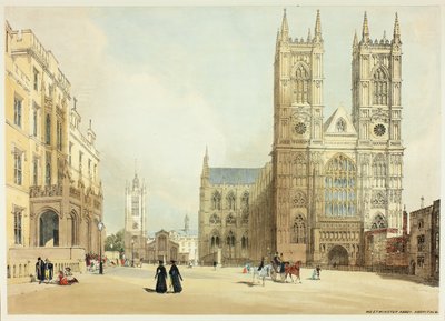 Westminster Abbey, Hospital and Company, plade syv fra Original Views of London as It Is af Thomas Shotter Boys
