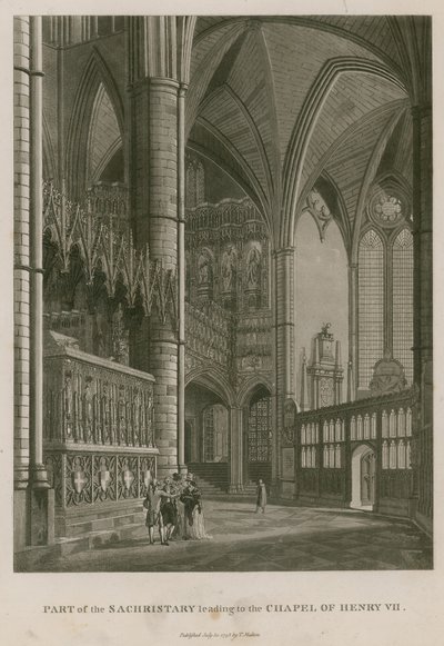 En del af Sachristary, der fører til Chapel of King Henry VII, Westminster Abbey, London af Thomas Snr. Malton