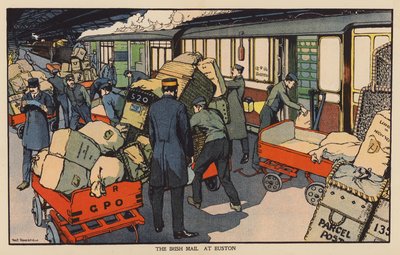 The Irish Mail ved Euston (farvelitografi) af Thomas Somerfield