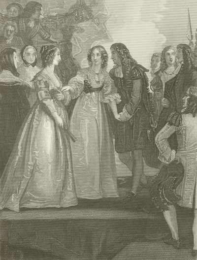 Charles II modtog hertuginden af Orleans i Dover af Thomas Stothard