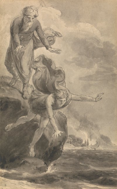 En af seks illustrationer til Fenelons "The Adventures of Telemachus son of Ulysses" af Thomas Stothard