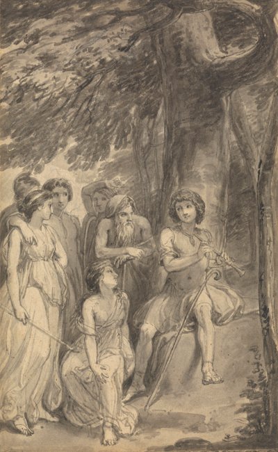 En af seks illustrationer til Fenelons "The Adventures of Telemachus son of Ulysses" af Thomas Stothard