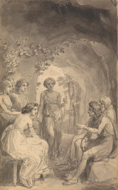En af seks illustrationer til Fenelons "The Adventures of Telemachus son of Ulysses" af Thomas Stothard