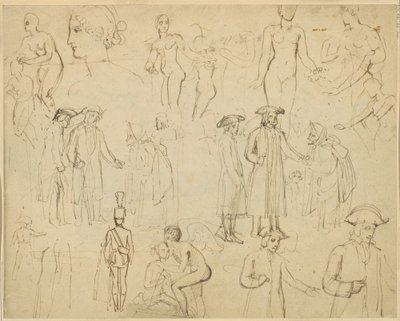 Roger de Coverley og sigøjnerne [verso] af Thomas Stothard
