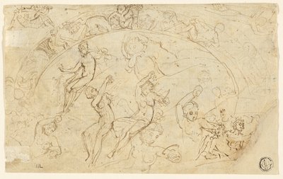 Skitser til Sølvsalver (recto); Skitser af friser, grupper af kvinder (verso) af Thomas Stothard