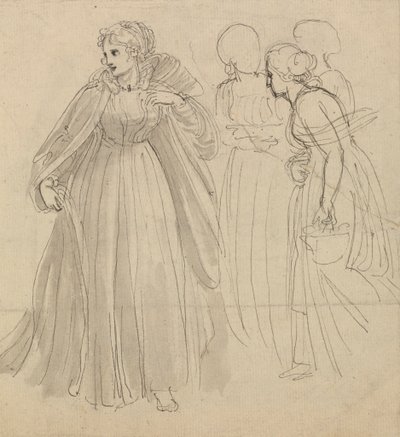 Study for Illustration - En prinsesse med sine ledsagere af Thomas Stothard