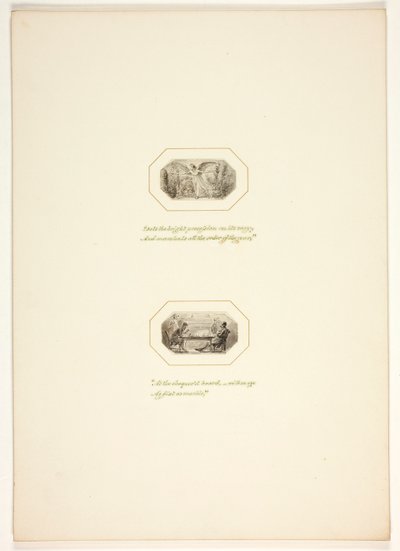 Studie für eine Platte aus The Task af Thomas Stothard