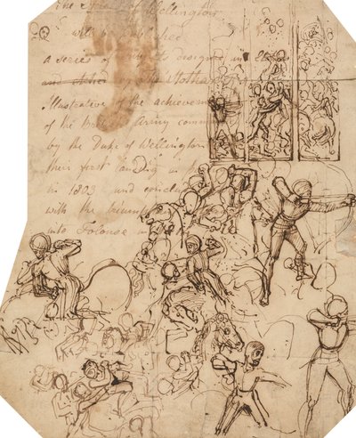 Studie til Wellington Shield af Thomas Stothard