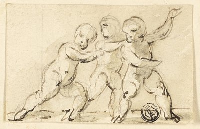 Tre Putti i spil af Thomas Stothard
