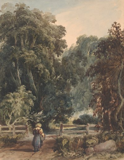 Pige på Lane, kommer ind i skovområde af Thomas Sully