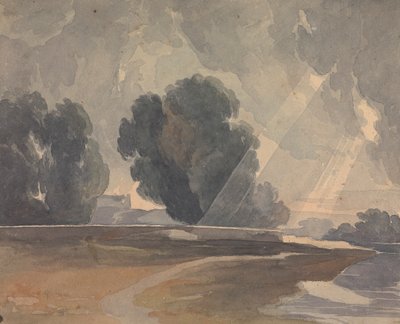 Landskab med træer og sø af Thomas Sully