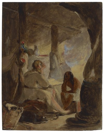 Robinson Crusoe og fredag i hulen, ca. 1856 af Thomas Sully