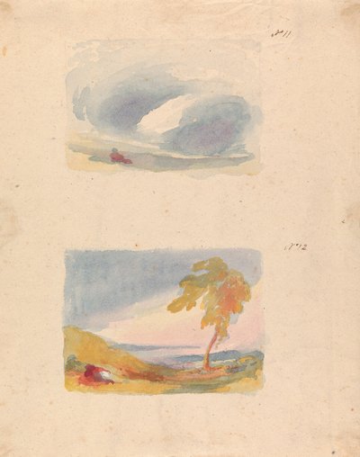 To tegninger på ét ark: Sky Study - Turner