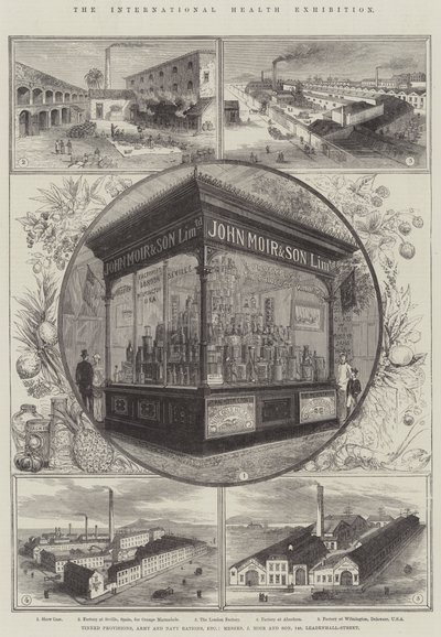 Den internationale sundhedsudstilling, konserverede proviant, hær- og flåderationer osv., Messers J Moir and Son, 148, Leadenhall-Street af Thomas Sulman